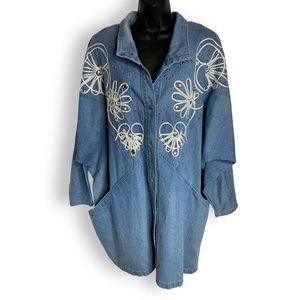 Vintage PADO 80's Embellished Denim Jacket Sz EUC